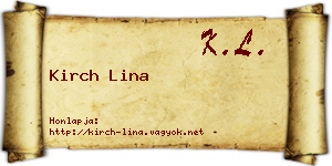 Kirch Lina névjegykártya